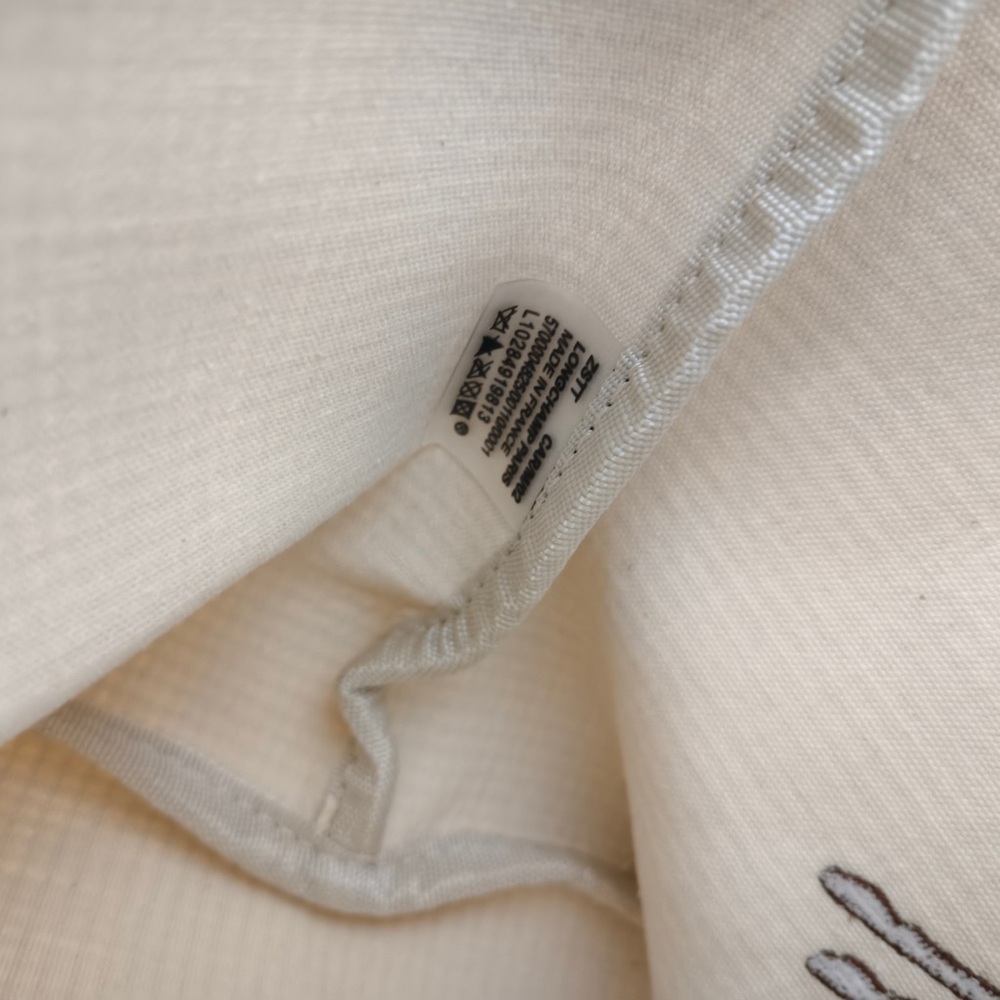 Longchamp Cream Woven Tote with Brown Leather Trim and Horse Motif - Picture 7 of 13